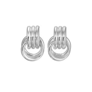 Silver baby knot mini earrings